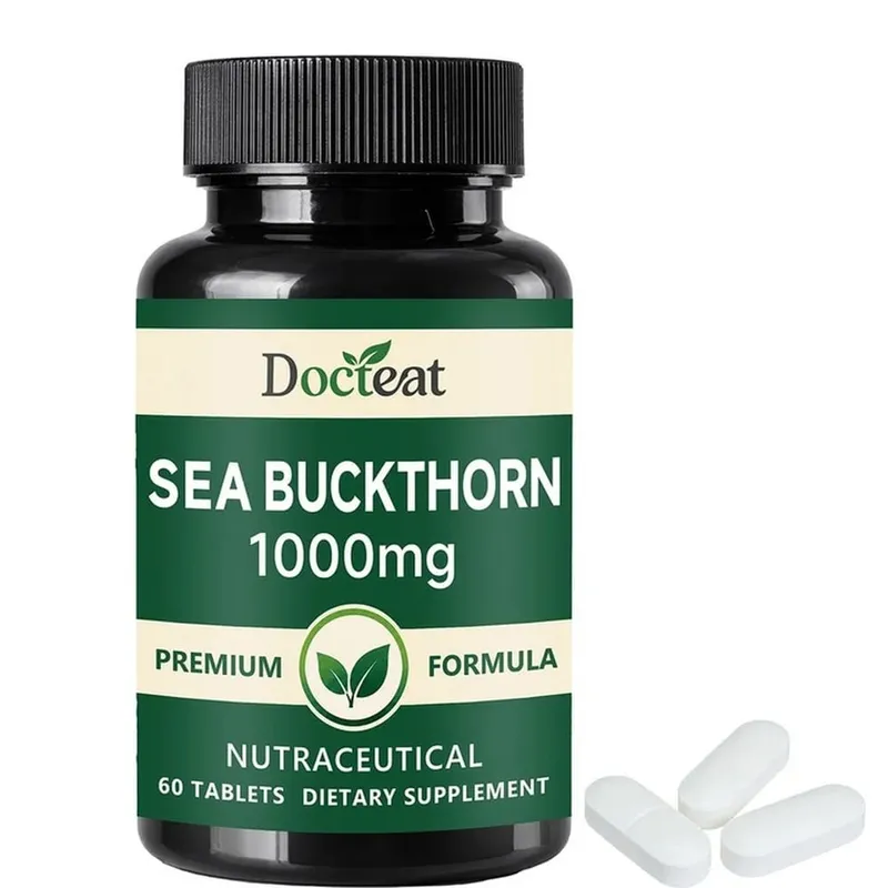 Docteat Havtorn 1000mg Tabletter Daglig Immunfunktion Støtte Antioxidant Ernæring Vitamin C Zink Vitamin D3 60 Tabletter