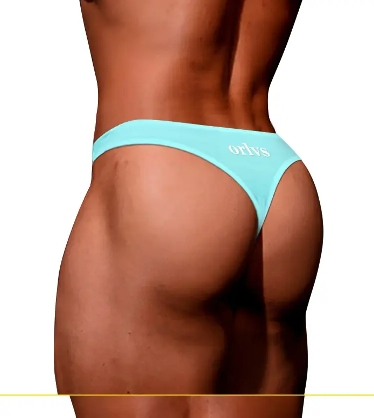 Men's Modal Thong Multi Colors Pack, ORLVS Logo Low Rise Bare Feel Underwear, High Elastic 3D Convex Pouch T-Back Briefs — image 16