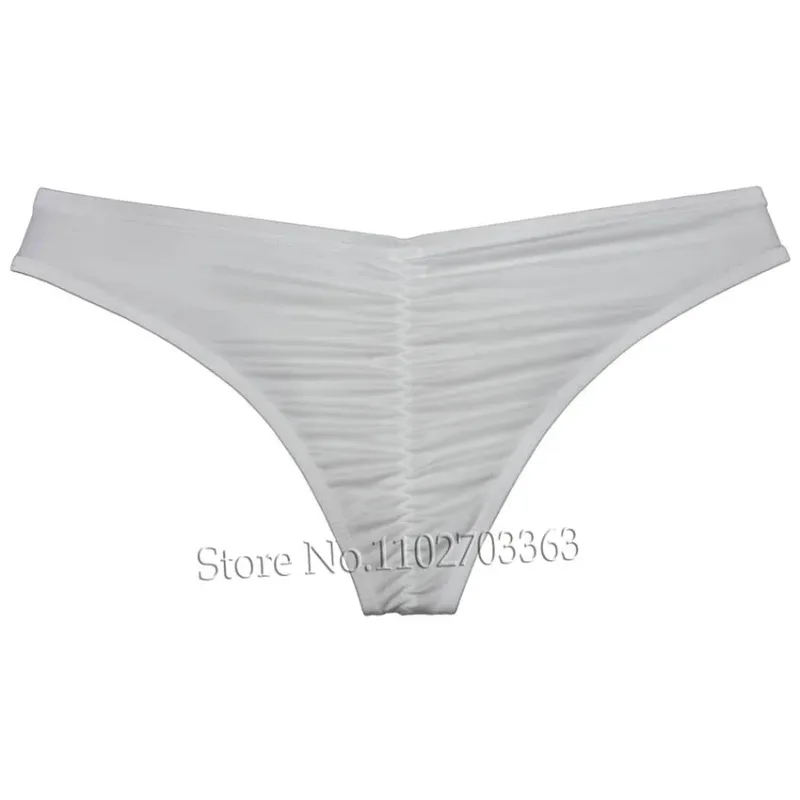 Cuecas de biquíni masculinas, cuecas triangulares, franzir as costas, micro cuecas elásticas brilhantes, verão, cintura baixa, praia, sexy, sedoso e suave — image 21