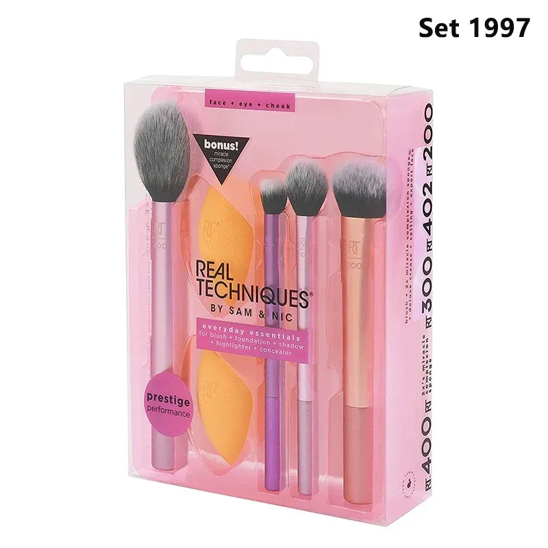Set Kuas Rias Professioanl Teknik Nyata Berbulu Lembut untuk Kosmetik Bedak Foundation Alat Kecantikan Pencampur Eyeshadow Wajah
