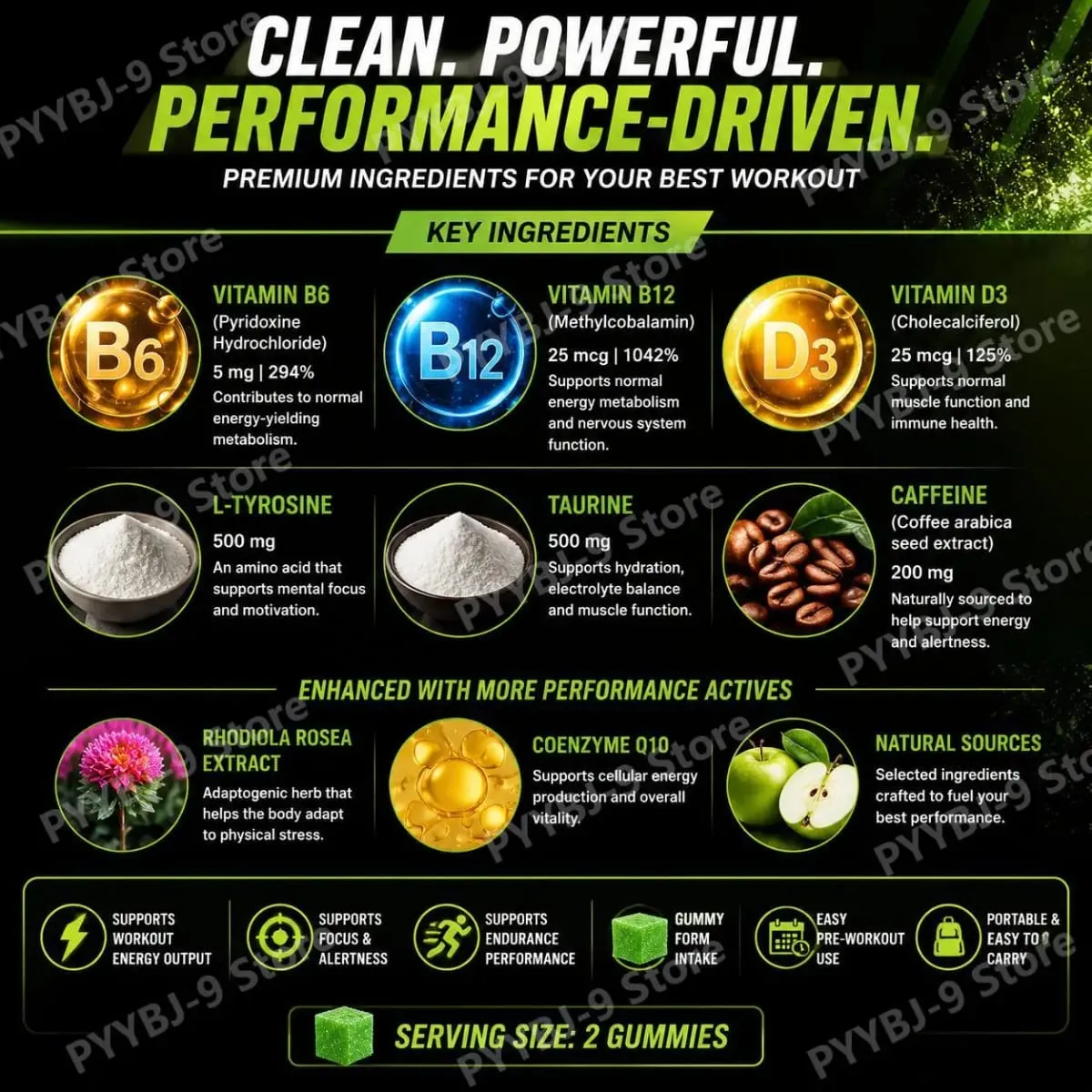Docteat Beast Mode Blend Caramelle gommose pre-allenamento Supporto energetico e resistenza per allenamenti di forza e giornate attive in palestra 70 conteggi — image 5