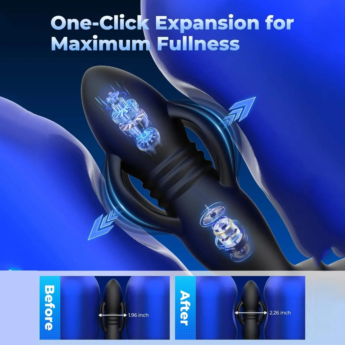 3-in-1 telescopico ed espandibile giocattoli anali butt plug massaggiatore prostatico plug anale vibratore giocattoli del sesso maschile IPX7 spinta impermeabile — image 4