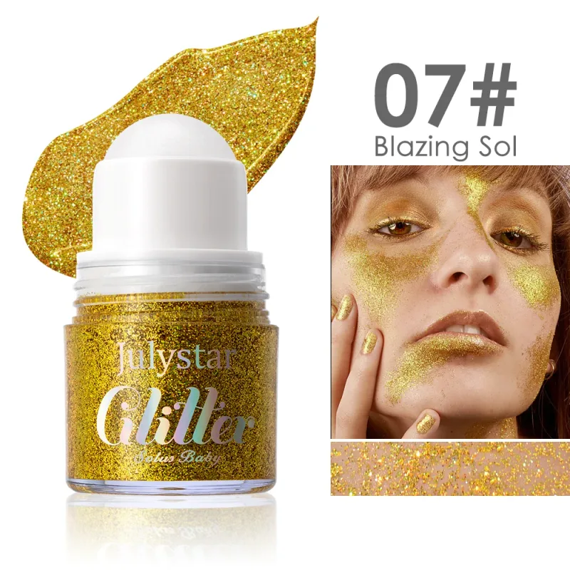 Rolling Sequins Glitter Gel Face Body Painting Shiny Liquid Green White Pearl Gloss Eye Shadow Brighten Stage Makeup Decoration — image 10