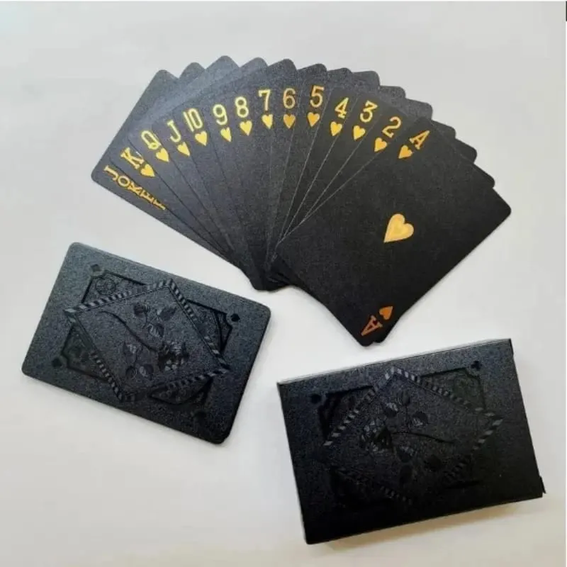 Black Rose Deck Poker Frosted Kad Bermain Plastik Kalis Air Koleksi Poker Texas Hadiah Praktikal Catur Peringatan Hadiah Parti