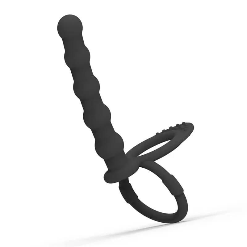 더블 침투 딜도 페니스 지연 사정 섹스 토이 커플을위한 항문 구슬 엉덩이 플러그 섹스 링 G 스팟 마사지 남성용 — image 4