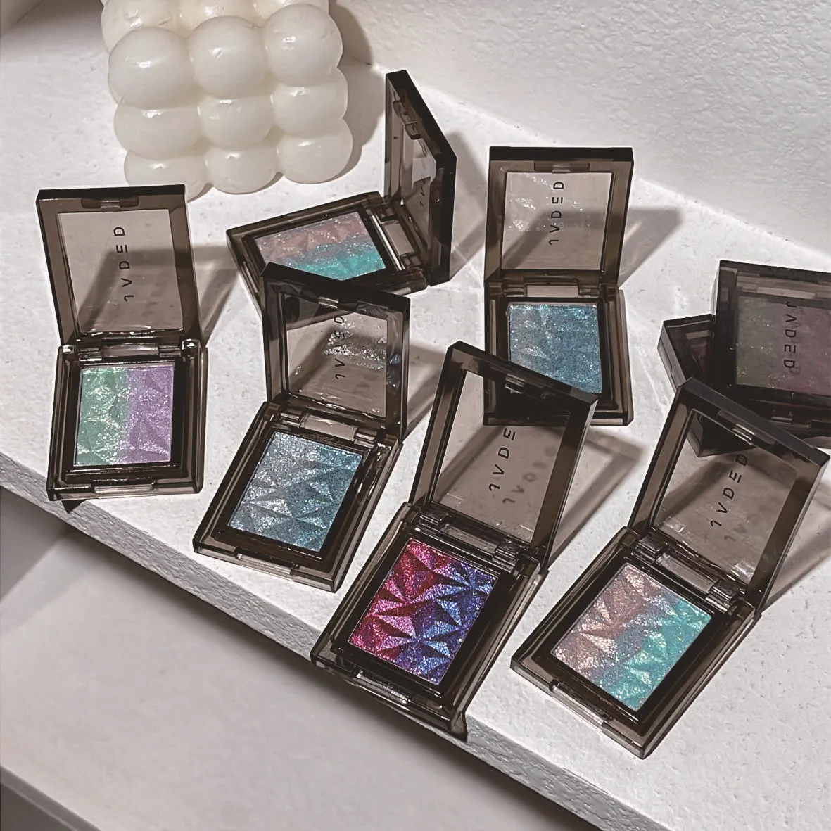 Metallic Gradient Øjenskygge Palette Sølv Blå Punk Smoky Eye Shadow Højpigmenteret presset Lilla Glitter Eyes Makeup Palet — image 5
