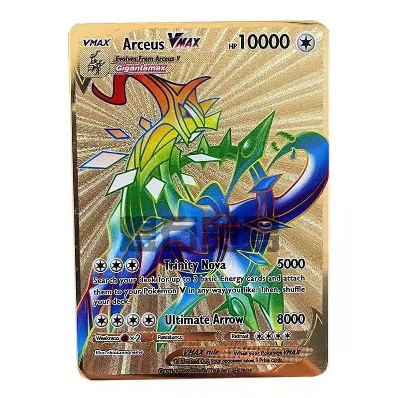 Cool ใหม่ Pokemon การ์ดโลหะ 10000 คะแนน Arceus Charizard Super Card ภาษาอังกฤษ Mewtwo Lucario Greninja Lillie อะนิเมะการ์ด — image 30