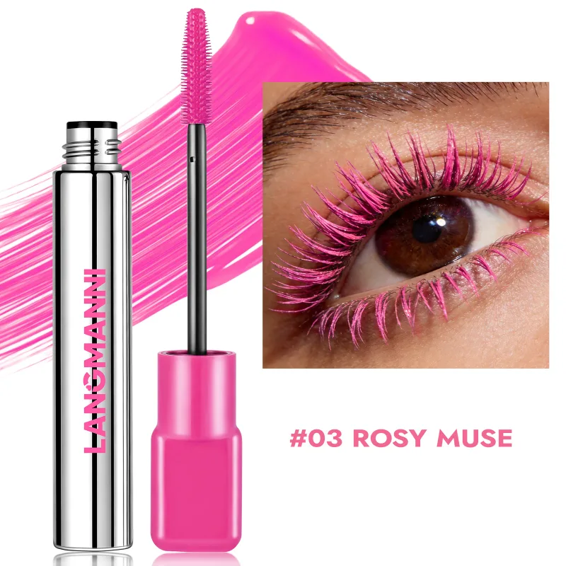 Il mascara blu colorato allunga l'estensione delle ciglia arricciatura in fibra spessa impermeabile verde bianco rosa nero cosmetici per il trucco degli occhi — image 10