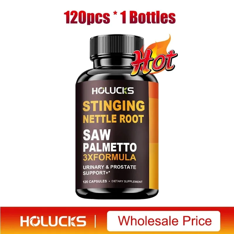 Le capsule di radice di ortica e saw palmetto aiutano a promuovere la salute della prostata, la crescita dei capelli, il supporto del tratto urinario, formula premium