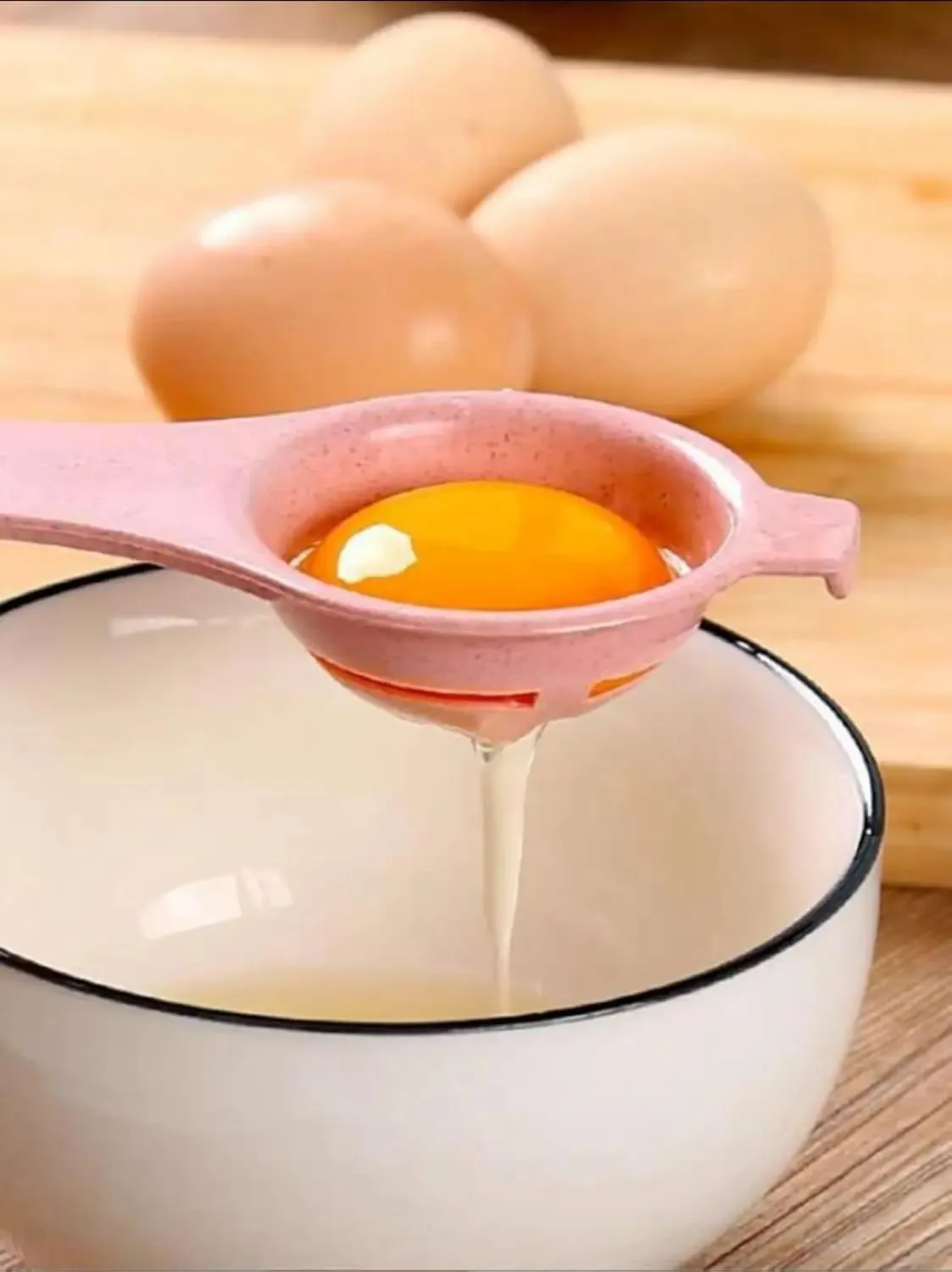 3PCS 계란 분리기 계란 노른자 흰색 분리기 계란 흰색 분리기 계란 흰자 여과기 필터 분배기 계란 분리기 도구 주방 바 — image 4