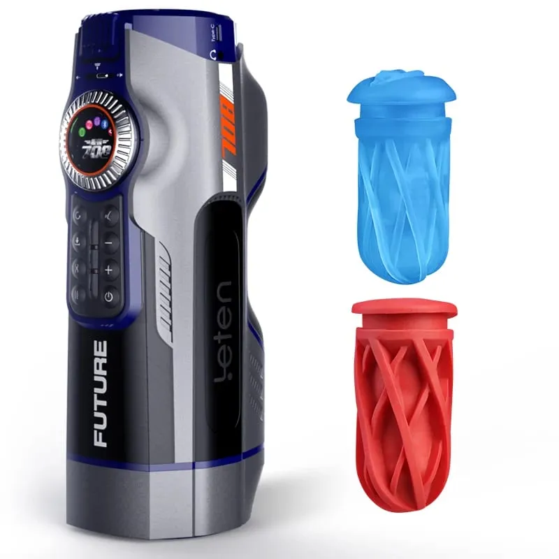 Leten 708-III Tyst Vibrator Uppvärmning Stönande USB Laddning Automatisk Teleskopisk Man Onani Slidan Fit Sexleksaker för män