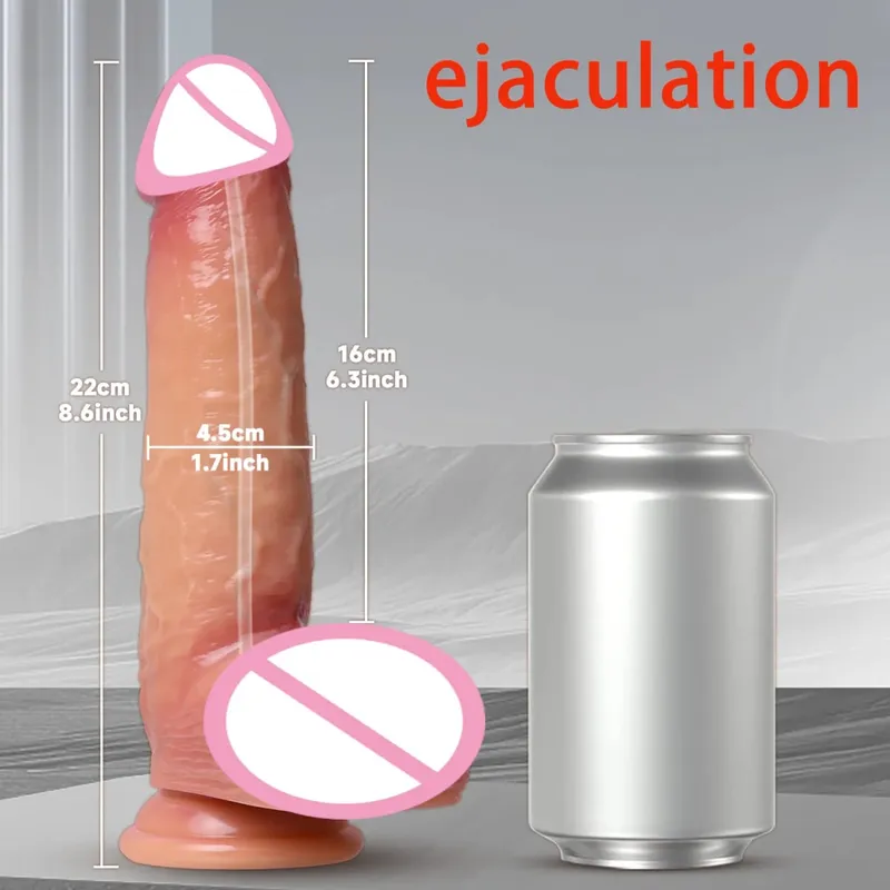 2 en 1 consolador súper realista pene deslizante prepucio eyaculación Miembro grande penetración Anal masturbación femenina Sexy juguetes sexuales para adultos