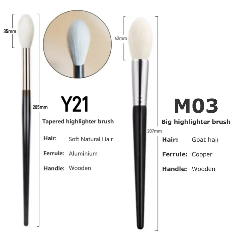 Tapered Highlighter Makeup Brushes Natural Goat Hair High Quality Face Blender Contour Make Up Brush Tools — image 10