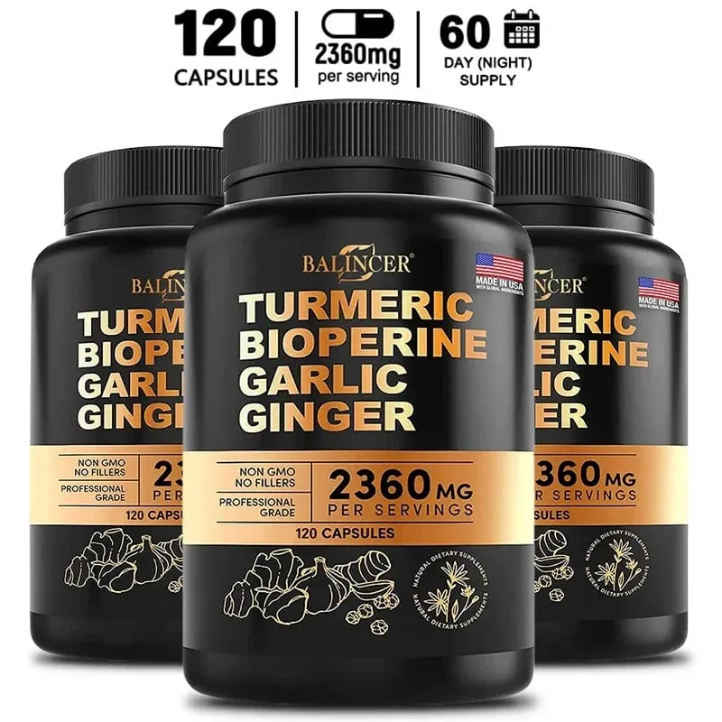 Curcumine de curcuma avec poivre noir pour une absorption optimale Meilleur supplément végétalien pour le soutien des articulations — image 9