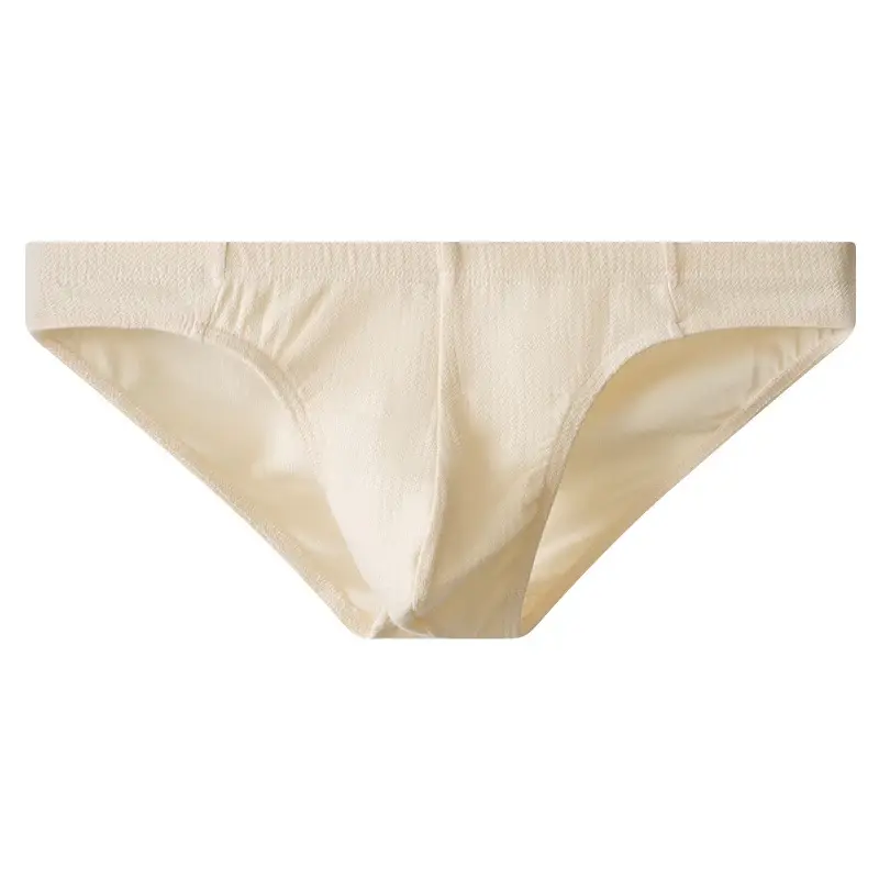 3-delt herreunderbukser med lav talje i bomuld - Minimalistisk ensfarvet undertøj (beige/hvid/lysegrå) — image 4