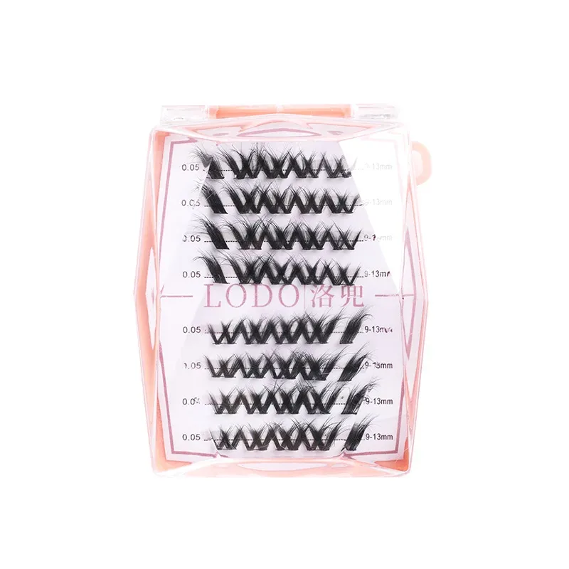 NUOVO Mix 8DFluffy Estensione ciglia a cluster singolo Segmentata Visone naturale Cat Eye Effetto trucco Ciglia Individuali Ciglia finte — image 4