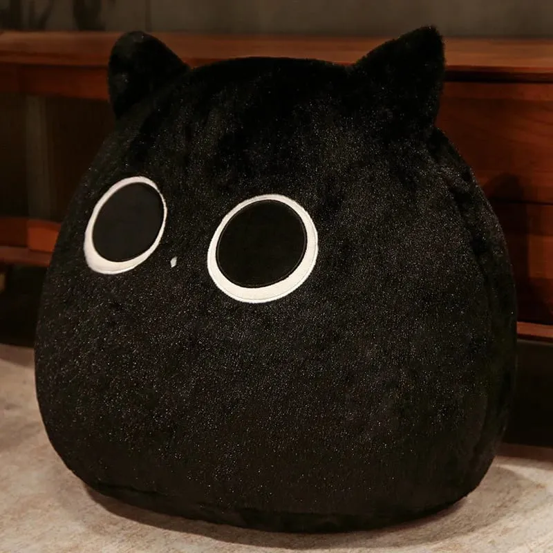Bantal Mewah Kucing Hitam dan Coklat Bulat Lucu Berbulu Generik Boneka Lembut Mainan Sofa Tempat Tidur Bantal Punggung Dekorasi Rumah untuk Dewasa — image 13
