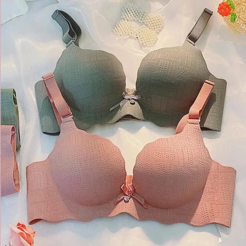 작은 가슴 쇼 큰 속옷 깊은 V 푸시 업 강철 반지 없음 플랫 가슴 특수 브래지어 두꺼운 푸시 업 브래지어 세트 — image 6