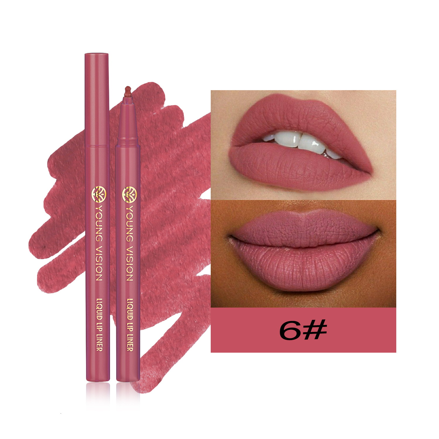 12 color matte liquid lipliner sponge gourd head fog surface bare color waterproof lip glaze red pen — image 16