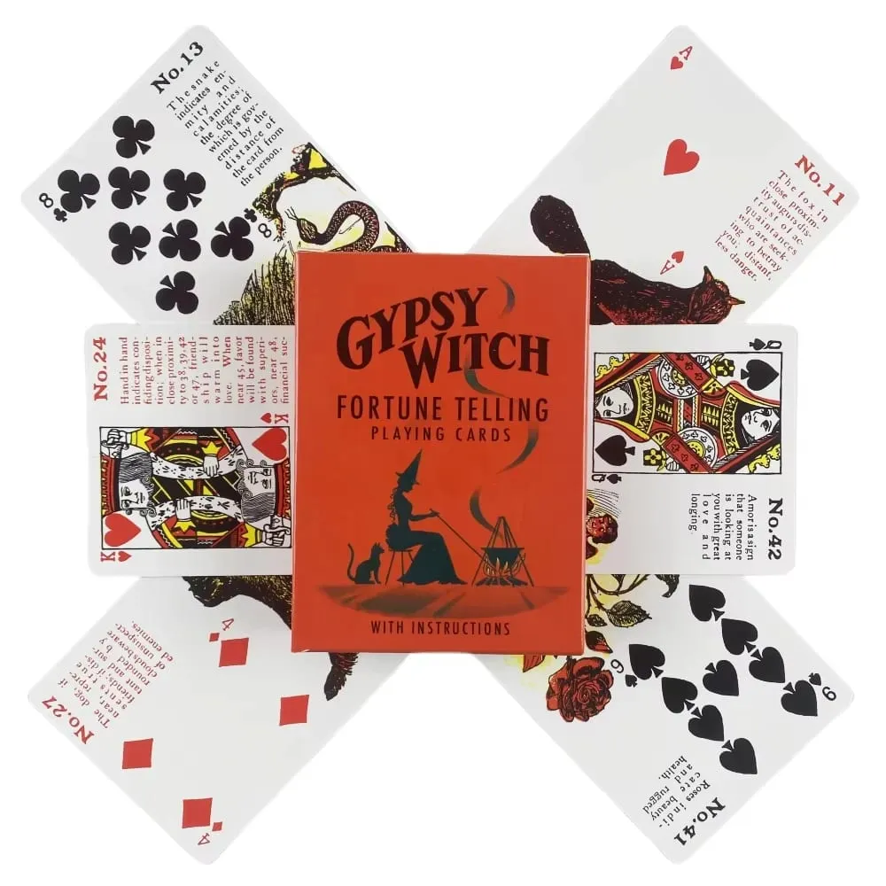 Juego de cartas de adivinación de bruja gitana, baraja de cartas de Tarot, juego familiar de oráculo, juego de mesa clásico divertido del destino, Altar