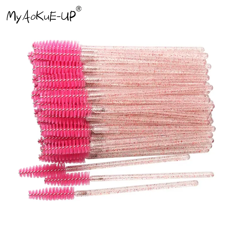 50 stk disponibel krystal øjenvippe børste Mascara tryllestave applikator diamant øjenvippe børster øjenvippeforlængelse kvinder makeup værktøj — image 1