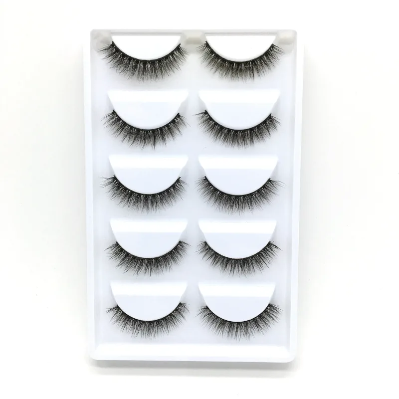 5Pairs 3D Handmade Fake Eyelashes Natural Long Thick Daily Makeup Thick Cross Eyelashes Eye Lashes — image 9