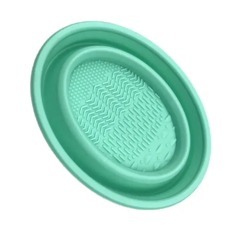 Wash Clean Mat kosmetické nástroje Scrubber Box Měkký silikonový čistič štětců na líčení Skládací miska na čištění pudrů Štětce na oční stíny