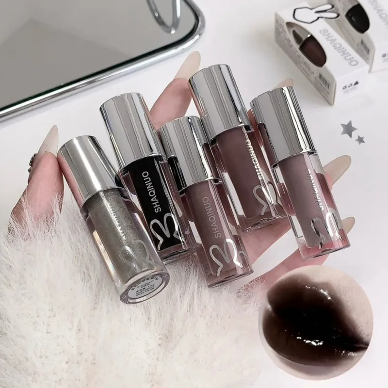 NOWY Woda Szkliwione Lustro Błyszczyk Makijaż Kryształowy Nude Galaretki Nawilżający Lip Glaze Długotrwały Czarny Płynny Szminka Kosmetyki — image 5