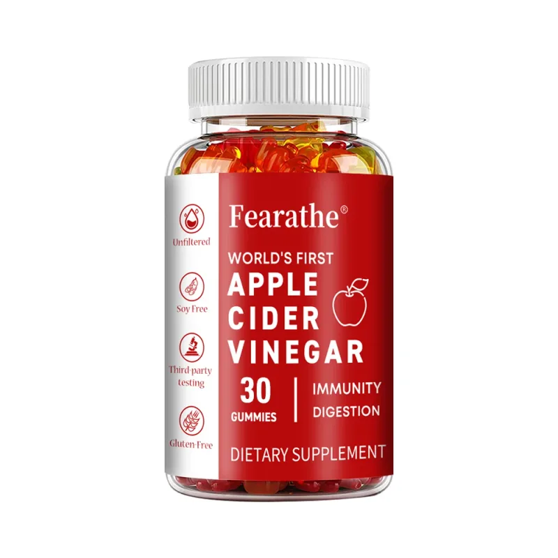 Gummies all'aceto di mele - 60 caramelle gommose vegane - Integratore ACV per la disintossicazione, il metabolismo, la digestione energetica e la salute dell'intestino