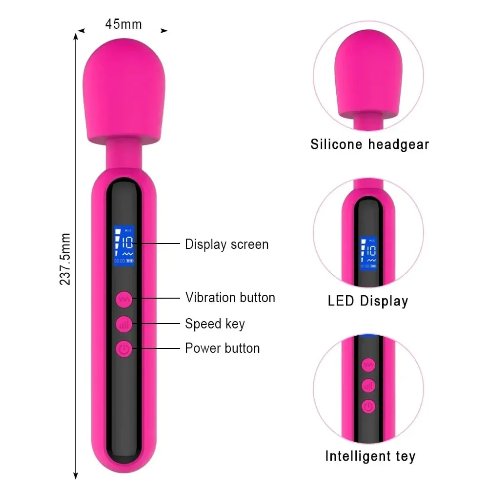 女性オナホールマッサージスティック 10 周波数 4 スピードシリコーン素材 LCD ディスプレイ振動スティック大人のセックス製品 — image 3