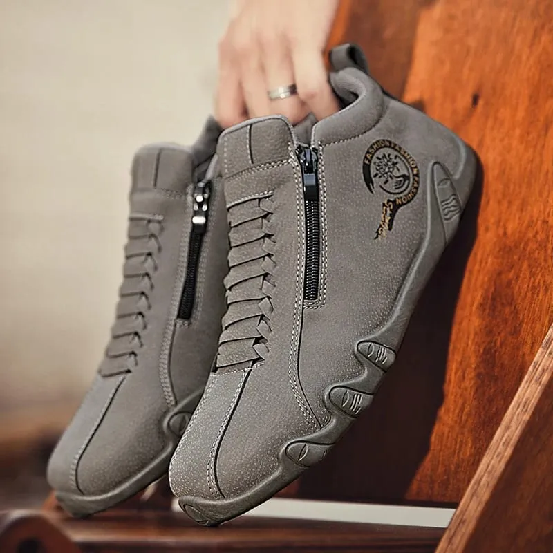 Scarpe casual da uomo Stivaletti corti con cerniera laterale Fondo piatto versatile Scarpe da uomo alla moda alla moda adatte per gli sport all'aria aperta — image 5