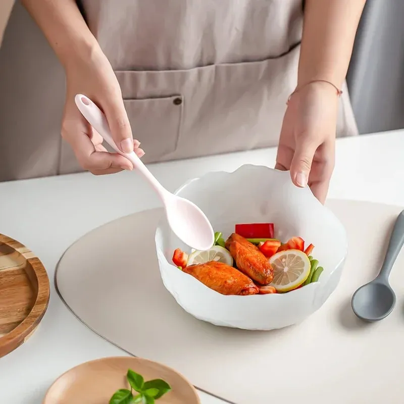 3pcs ช้อนซิลิโคนผสมช้อนซุปครัวผสม Ladle ทำอาหารเครื่องครัวเครื่องมือสำหรับกวนและเสิร์ฟ — image 6