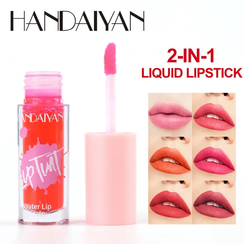 Pelbagai guna 6 Warna Lip Gloss Pipi Tint Pelembap Tahan Lama Pewarna Bibir Blush Makeup Noda Bibir Lipgloss Berkilat Kosmetik — image 2