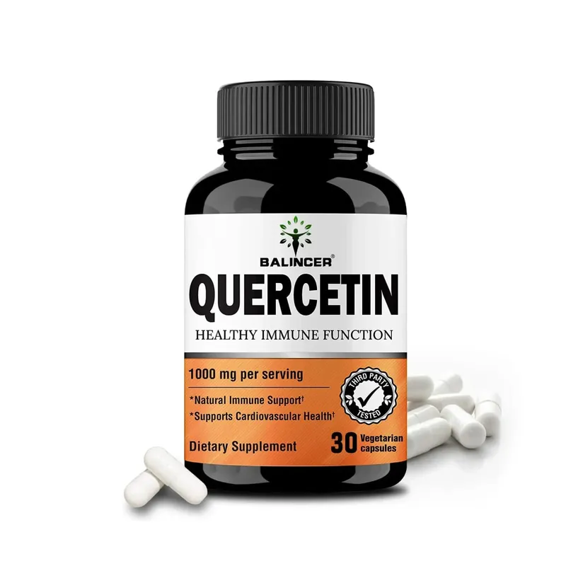 Quercetin 1000Mg of Bioflavonoids Per Veggie Capsule Supplement Supports Immune Cardiovascular Respiratory Health Antioxidant