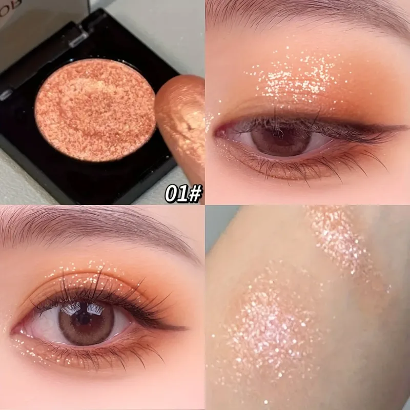 Herorange 16 Color Eyeshadow Highlight Palette Matte Shimmer Orange Brown Pink Champagne Waterproof Portable Festival Mak — image 7