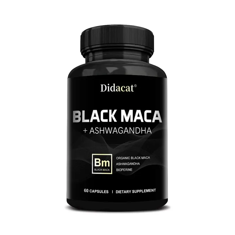 Organic Black Maca + Ashwagandha - Black Maca-kapsler med høj koncentration til mænd, der understøtter styrke udholdenhed og vitalitet