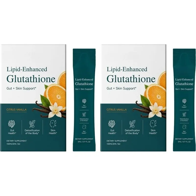 Balíčky tekutého doplňku glutathionu s vylepšeným obsahem lipidů s citrusovou vanilkou podporují zdraví střev a zdraví pokožky 26 balení 130 ml — image 8