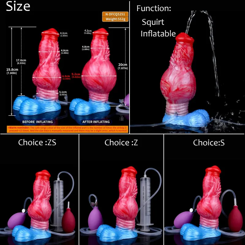Silikon Şişme Boşalma Düğüm Yapay Penis Ayarlanabilir Çevresi Fışkırtma Fantezi At Penis Yetişkin Seks Oyuncakları Anal Dilatör — image 15