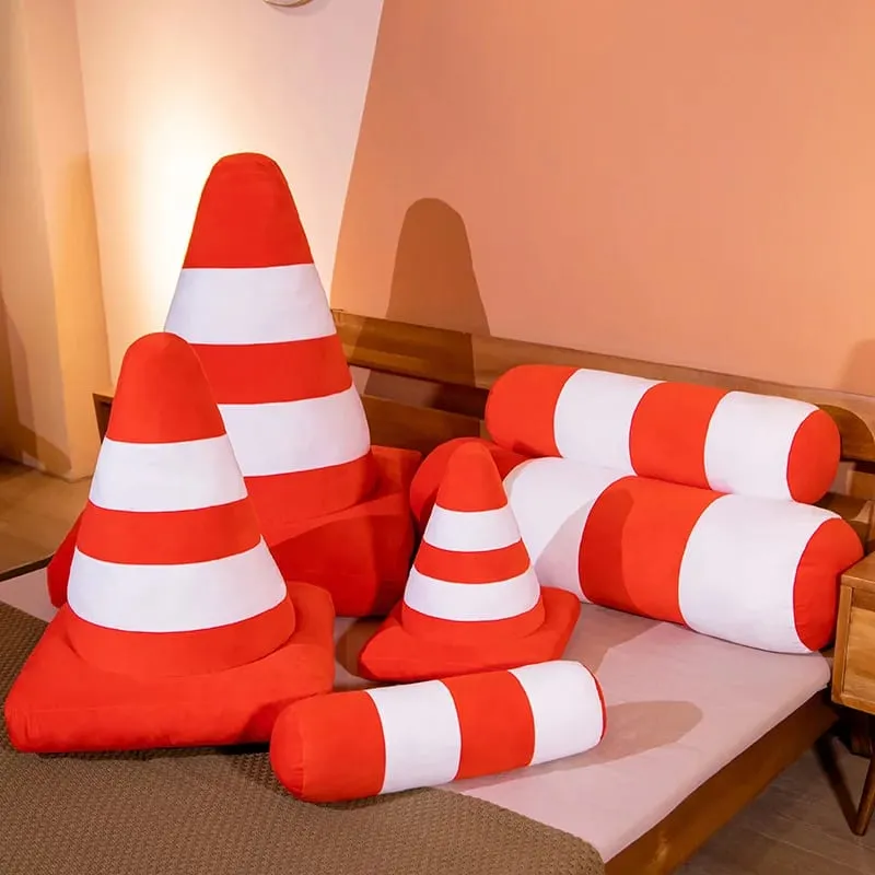 Bantal Mewah Kendaraan Simulasi Laris Mainan Pagar Jalan Penghalang Jalan Kreatif Boneka Lembut untuk Dekorasi Rumah Bantal Tidur Properti — image 9