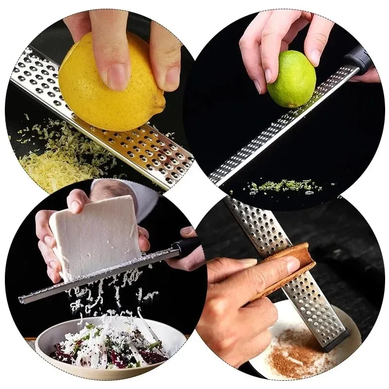 Râpe manuelle en acier inoxydable pour fromage citron légumes pomme de terre avec poignée antidérapante outil de cuisine pointu — image 4