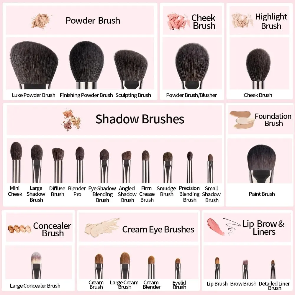 OVW Makeup Brushes Set Professionell makeupborste för Foundation Face Eyeshadow Makeup XQ3-24 — image 5