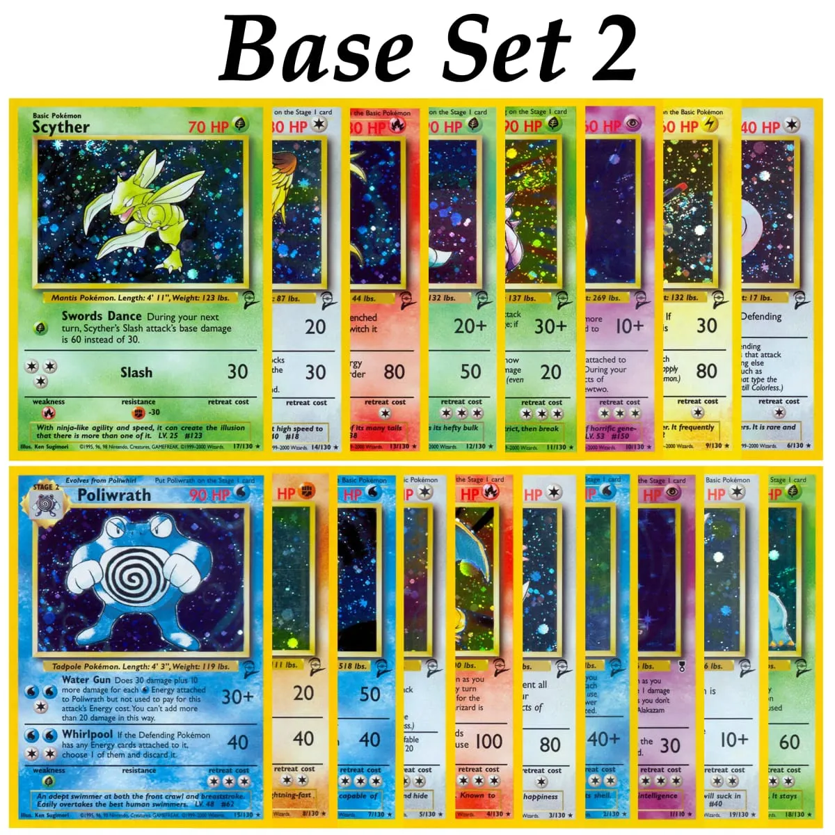 Poket 2000 Set Pangkalan 2 OG Nostalgia Koleksi Hitmonchan Scyther Clefable Pidgeot Mewtwo Proksi Holo Tradisional — image 1