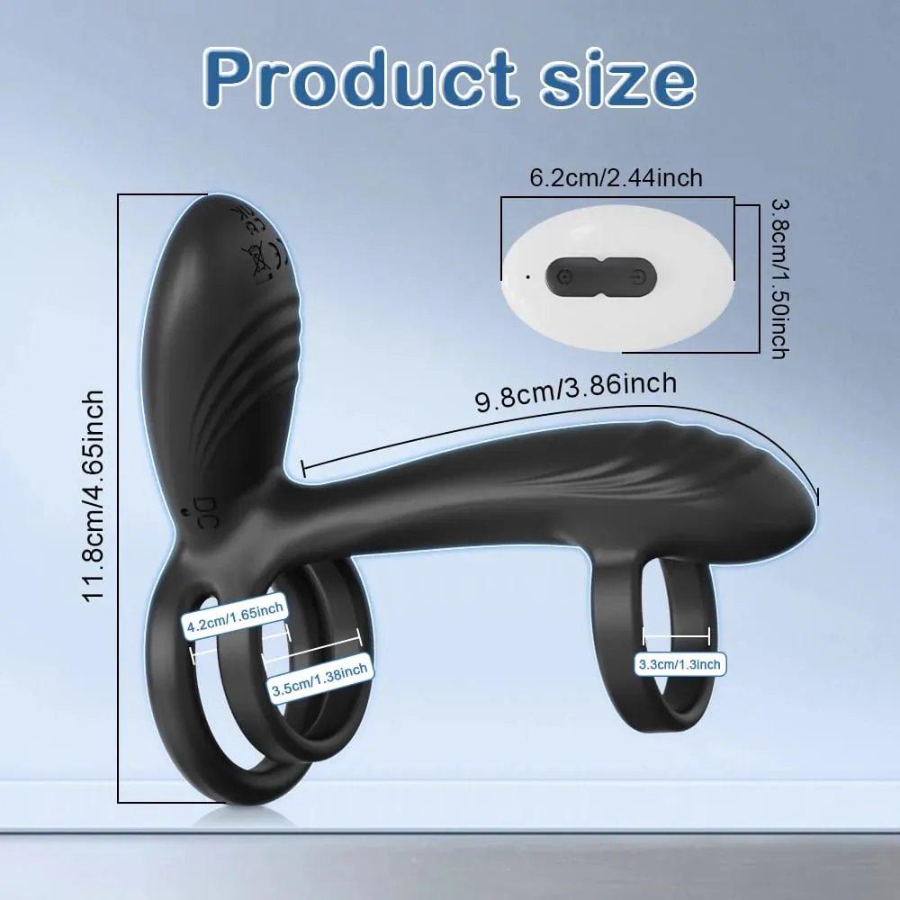 Remote Control Dual Penis Ring Vibrator para sa Mga Lalaki Delay Time Prostate Massager Cock Rings Twisting Vibrating Sex Toy para sa mga Lalaki