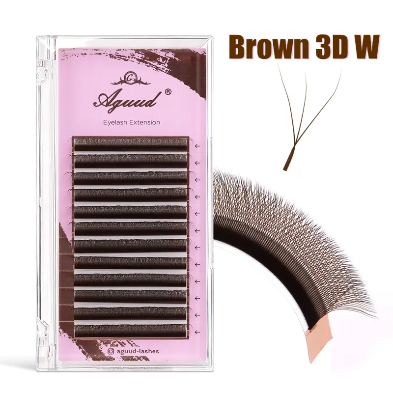 Lashrujade New W-Shaped 3D Fairy Lashes Extension Soft Eyelash Premade Volume Fans Eyelashes Black Brown 3D Spike Clover Lashes