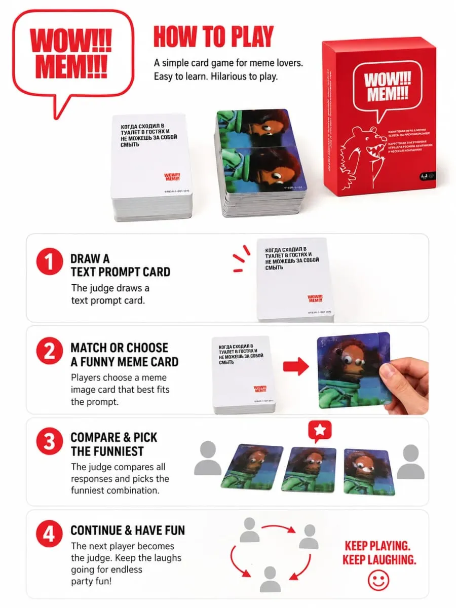 Gioco di carte Meme versione russa Divertente gioco di società con carte Meme Gioco da tavolo di deduzione sociale per amici e intrattenimento per la famiglia — image 4