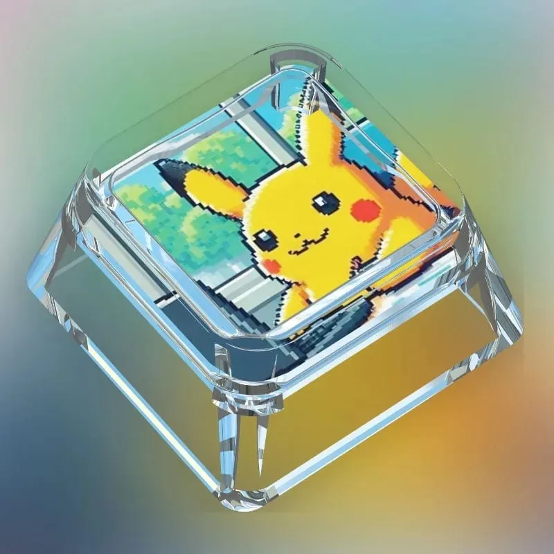 Pokémon panenka ve stylu kreativního dělníka Transparentní Single Key Cap Cartoon Roztomilý Snorlax Pikachu Cross Axis Mechanical Keyboard Keyboard — image 8