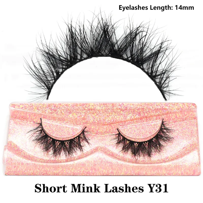 Mink จริงปุยสั้น Eye Lashes Extension Wispy นุ่มธรรมชาติขนตาปลอมสั้นสวมใส่ทุกวัน Full Strip Lashes แต่งหน้า — image 44