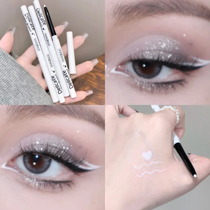 Crayon Eyeliner Gel mat imperméable, lisse, noir et blanc, stylo pour les yeux, maquillage longue durée, cosmétiques de beauté