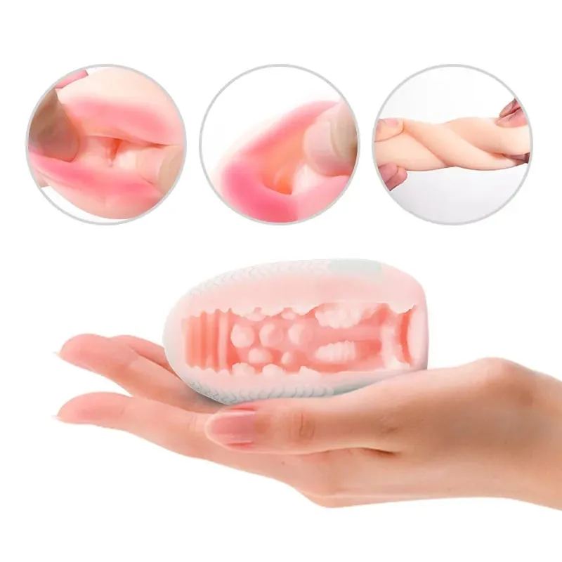 Cups Masturbator Ei Draagbare Stimulator Penis Massager Zacht Rubber Volwassen Speeltjes voor Mannen Realistische Vagina Pocket Kut — image 4