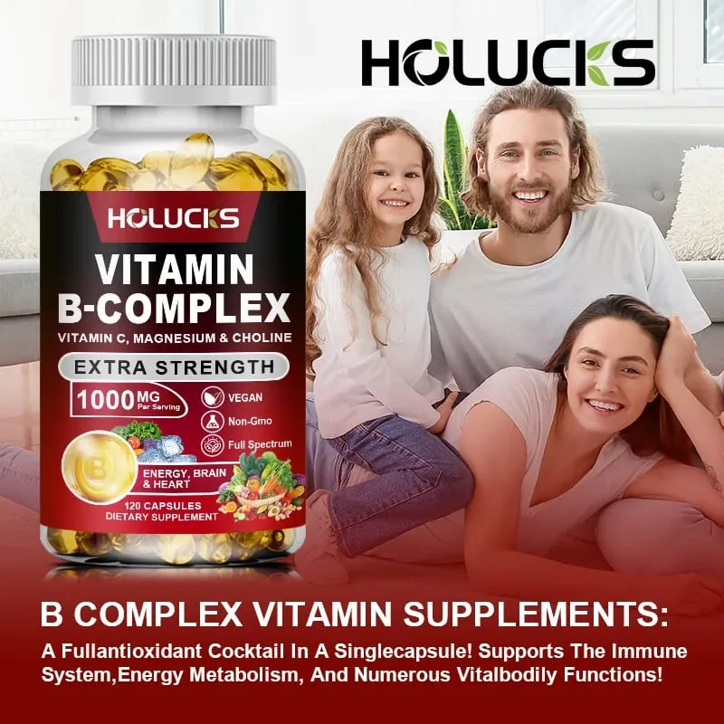 Cápsulas de complejo B de alta absorción con biotina y folato que respaldan el equilibrio del estado de ánimo Salud inmune de la piel y las uñas para la vida diaria — image 4